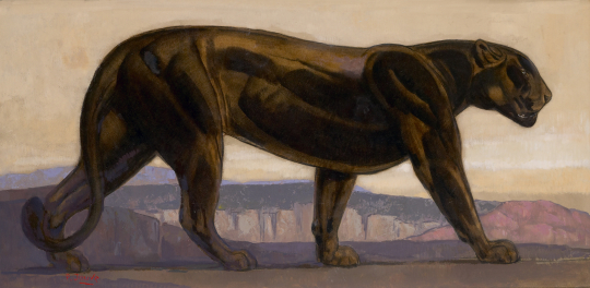 Paul JOUVE (1878-1973) - Panthère noire marchant, C1925